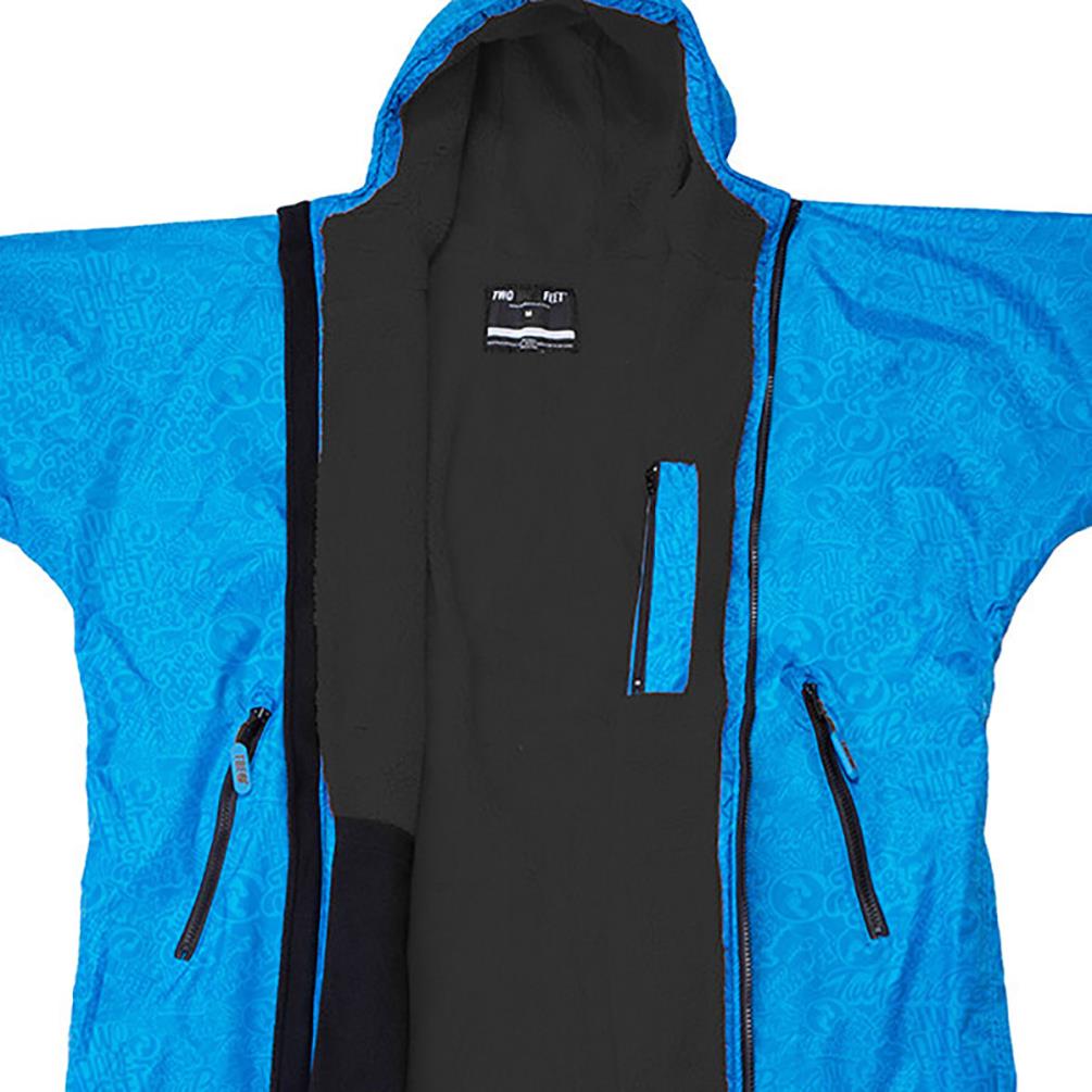 Two Bare Feet Kids Weatherproof Classic Print Changing Robe - Blue / Charcoal Extra Image 2
